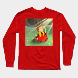 Little Red Riding Hood Stops For Flowers! Long Sleeve T-Shirt